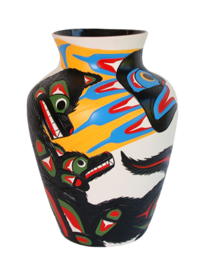 Orca Whale Vase Canadian Indian Art Inc